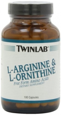 Twinlab L-Arginine and L-Ornithine, 100 Capsules (Pack of 2)