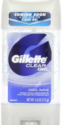 Gillette Clear Gel Cool Wave Anti-Perspirant / Deodorant 4 Oz (Pack of 6)