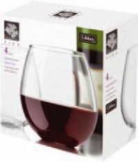 Libbey Vina Stemless 20-Ounce Clear Balloon Wine Glass Set, 4-Piece