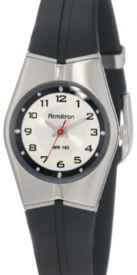 Armitron Unisex 25-6355SIL Black and Silver-Tone Easy to Read Sport Watch