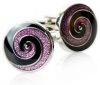 Unique Purple & Black Swirl Enamel Cufflinks by Cuff-Daddy