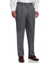 Louis Raphael Men's Big-Tall Ultimo Microfiber Pleated Hidden Extension Dress Pant, Gray, 46x30