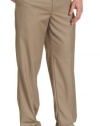 Louis Raphael ROSSO Men's Poly Viscose Super 150S Luxe Twill Hidden Extension Flat Front Dress Pant,Taupe,44x32