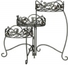 Panacea Products 3-Tiered Folding Scroll  and  Ivy Plant Stand Black with Brushed Bronze Leaves