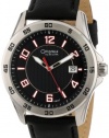 Caravelle by Bulova Men's 43B127 Silver-Tone Brass and Leather Watch