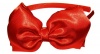 A Girl Company Satin Red Headband with attached Layered Hair Bow