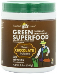 Amazing Grass Chocolate Drink Powder, Green Superfood, 8.5-Ounce Container