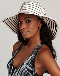 Say it with stripes. A packable ribbon floppy hat in a stylish pattern.