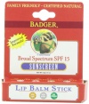 Badger SPF 15 Sunscreen Lip Balm .15 oz Balm