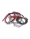 GUESS Women's Hematite-Tone and Red Arm Party Bracelet, POP COLOR