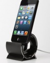 Sinjimoru ALUMINUM Sync Stand Dock Cradle Holder with USB Cable for iPhone 5, 5S, 5C, 4, 4S, 3G, 3GS, iPad Mini and iPod (BLACK ALUMINUM)