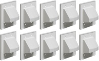 Arlington CE2-10 Recessed Low Voltage Cable Plate, 2-Gang, White, 10-Pack