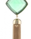 Anne Klein Gold-Tone Green Tassel Necklace