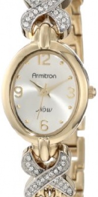 Armitron Women's 75-3176SET NOW Swarovski Crystal Accented Gold-Tone Bracelet Set Watch