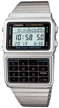 Casio Men's Silver Tone 25 Memory Calculator Databank Watch