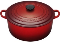 Le Creuset Enameled Cast-Iron 7-1/4-Quart Round French Oven, Cherry Red