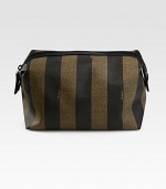 Sophisticated stripes adorn this travel essential finely crafted in treated leather.Zip closureLeather9W x 6H x 5DMade in Italy