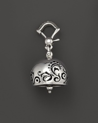 Inspired by Zen philosophy, this intricately detailed, blackened and polished sterling silver meditation bell from Paul Morelli jingles softly.