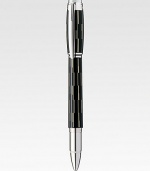 Highly polished, lacquer Fineliner style with laser-engraved detail, and embossed logo emblem.FinelinerPlatinum-plated clipEmbossed logo emblemAbout 5¼ longMade in Germany