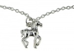 Sterling Silver Prancing Horse Pendant Necklace in Black Gift Bag