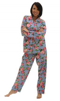 Del Rossa Women's 100% Cotton Flannel Pj Set - Long Pajamas