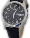 Timex Men's T2N107 Elevated Classics Dress Black Leather Strap Watch