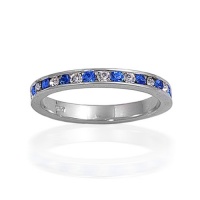 Bling Jewelry Sterling Silver September Blue Sapphire CZ Eternity Ring