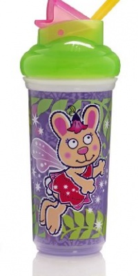 Munchkin Active Animals Insulated Straw Cup, 9 Ounce, Colors May Vary