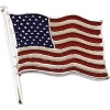 CleverEve Designer Series 14K Yellow Gold 17.50X17.00 mm Color American Flag Lapel Pin