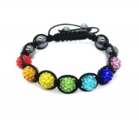 Best Gift!colorful Rainbow Swarovski Crystal Disco 7 Ball European Bracelet Jewerly