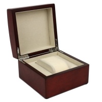 Single Watch Box 1 Extra Large Watch Wood Burlwood Finish Removable Cushion