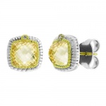 Judith Ripka Sugarloaf Canary Crystal Stud Earrings