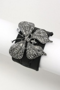 Trendy Fashion Jewelry - Butterfly Leather Bracelet - By Fashion Destination (Hematite) | Free Shipping