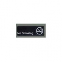 3''x9'' Restaurant Sign, Black, No Smoking