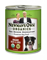 Newman's Own Organics Beef and Liver Grain-Free for Dogs, 12-Ounce Cans (Pack of 12)