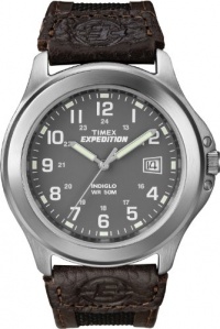 Timex Men's T40091 Expedition Metal Field Brown Nylon and Leather Strap Watch