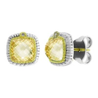 Judith Ripka Sugarloaf Canary Crystal Stud Earrings