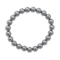 CleverEve Designer Series 8mm Hematite Bead Stretch Bracelet