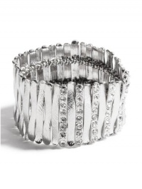 GUESS Women's Silver-Tone Stretch Bar Bracelet, SILVER