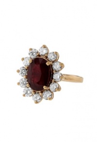 Effy Jewlery 14K Rose Gold Ruby and Diamond Ring, 5.56 TCW Ring size 7