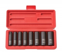 TEKTON 4850 3/8 Drive Deep Impact Socket Set, 10-19mm, Metric, Cr-V, 8 Sockets