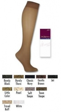 Hanes Silk Reflections Women's 2-Pack Knee High Sandalfoot, Barely Black, One Size