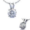 1.50 Carat Sterling 925 Silver Solitaire Pendant Slider. Top Quality Cubic Zirconia Stones.