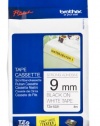 Brother Tape, Black on White extra strength, 9mm (TZeS221) - Retail Packaging