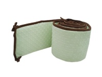 American Baby Company Minky Dot Cradle Bumper with Chocolate Trim, Celery