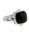 Effy Jewlery Balissima Sterling Silver & Gold Onyx Ring, 4.51 TCW Ring size 7