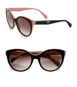 A retro-inspired cat's-eye design in lightweight acetate with logo temples. Available in tortoise pink with brown gradient lens, black with black gradient lens or tortoise white with brown gradient lens.Logo temples100% UV protectionMade in Italy 