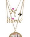 Betsey Johnson Paris is Always a Good Idea Je T'aime Cat Necklace, 19