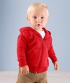 Rabbit Skins - Infant Hooded Full-Zip Sweatshirt - 3446 - 18M - Red