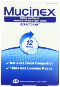 Mucinex Extended-Release Bi-Layer Tablets, 40 Count